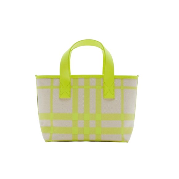 Burberry Handbags - BURBERRY Check Tote- Vivid Lime